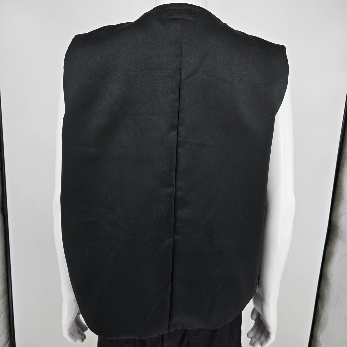 Vintage 1990s Rivars Stagewear Black Sunburst Sequin Rhinestone Trim Vest (XXL)