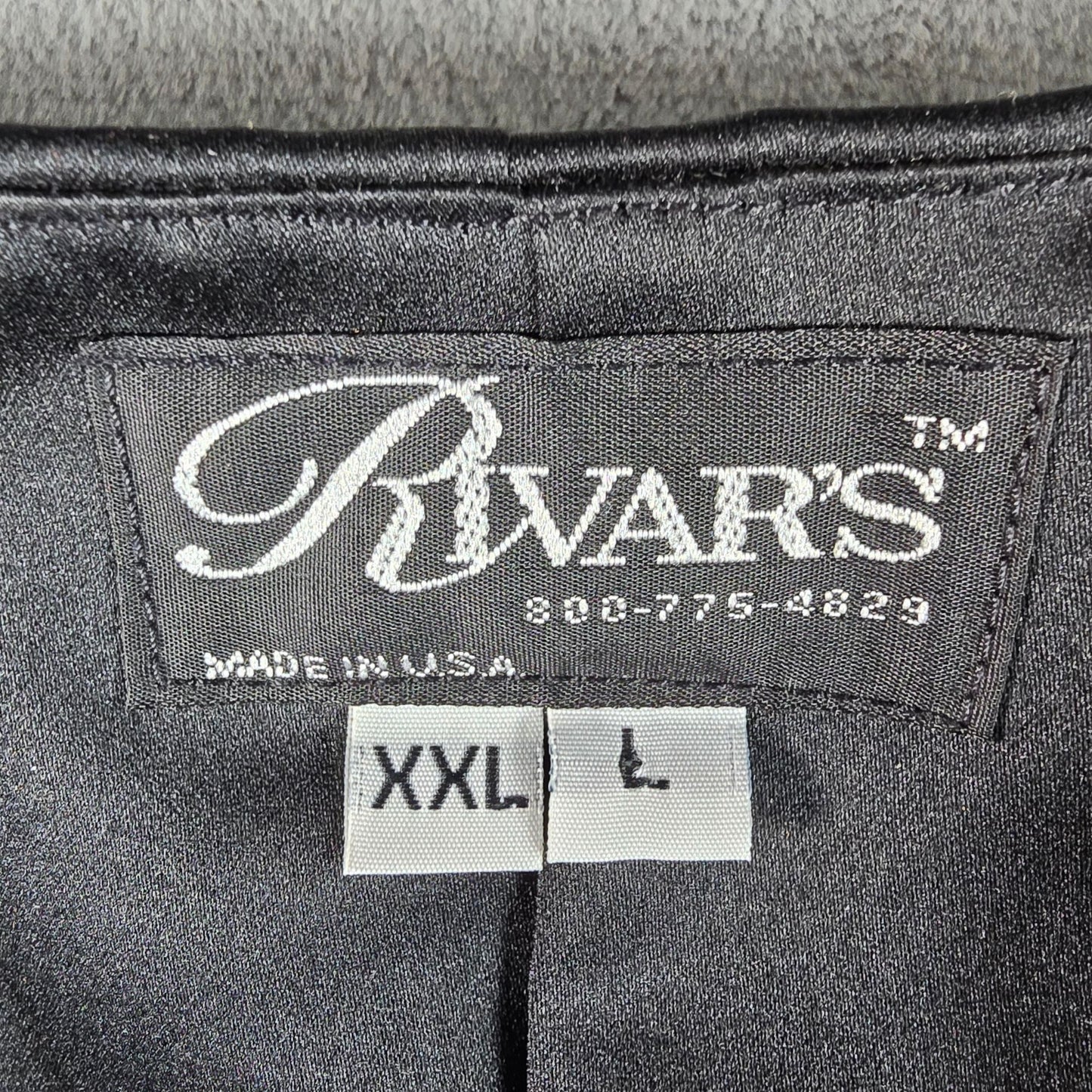 Vintage 1990s Rivars Stagewear Black Sunburst Sequin Rhinestone Trim Vest (XXL)