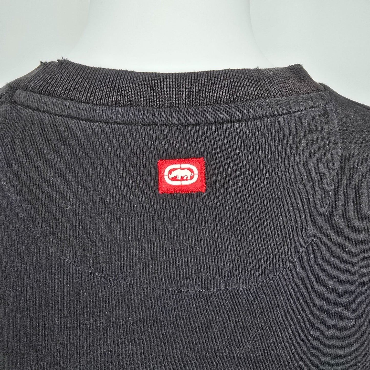 Distressed Vintage Y2K/Early 2000s Ecko Unltd. Plaid Rhino Logo T-Shirt (XXL)