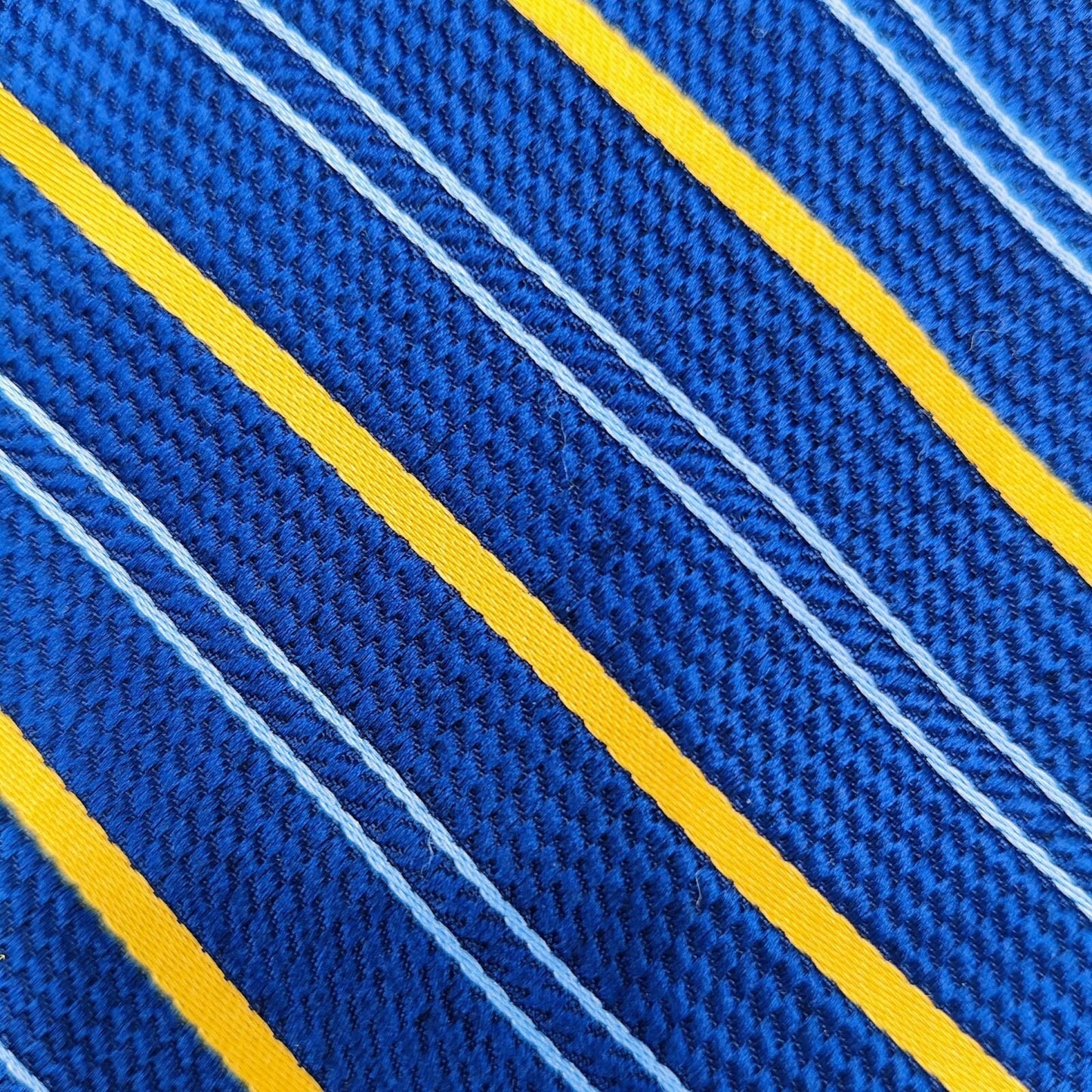 John W. Nordstrom Silk/Viscose Made in Italy Blue and Yellow Regimental Nectkie