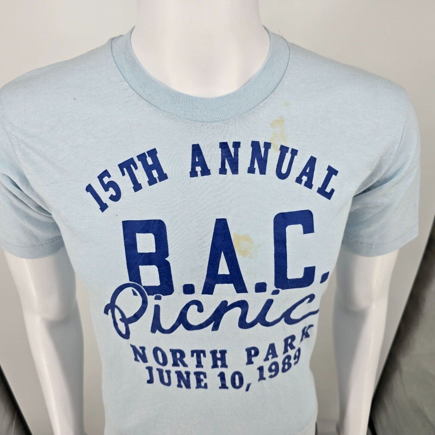 Vintage 1989 15th Annual B.A.C. Picnic North Park June 10, 1989 T-Shirt (XS/S)