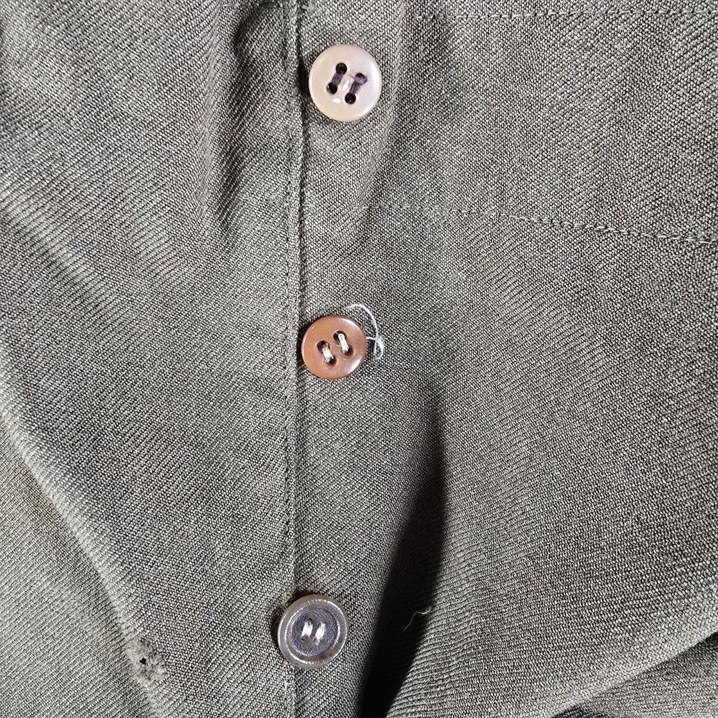 Distressed/Thrashed Vintage Early 1950s Green Button-Fly Work Trousers (32x27)