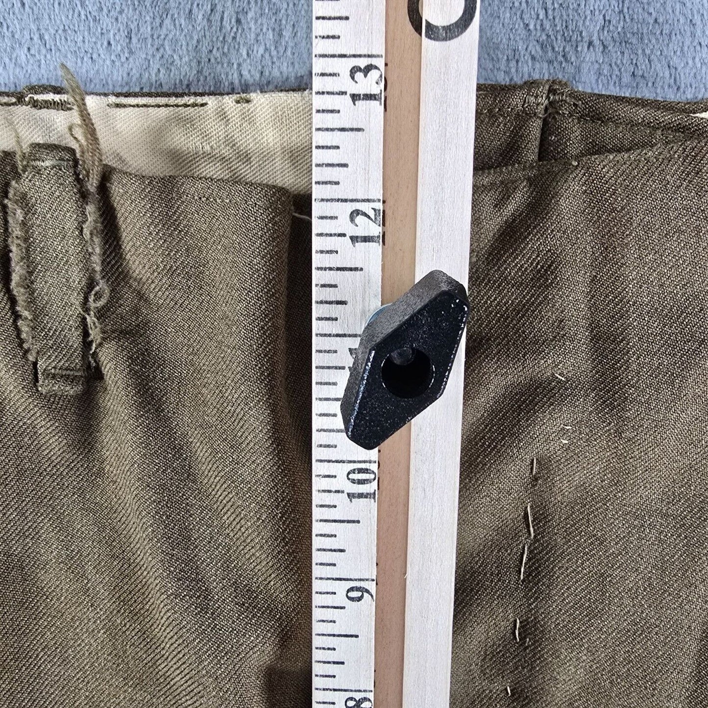 Distressed/Thrashed Vintage Early 1950s Green Button-Fly Work Trousers (32x27)