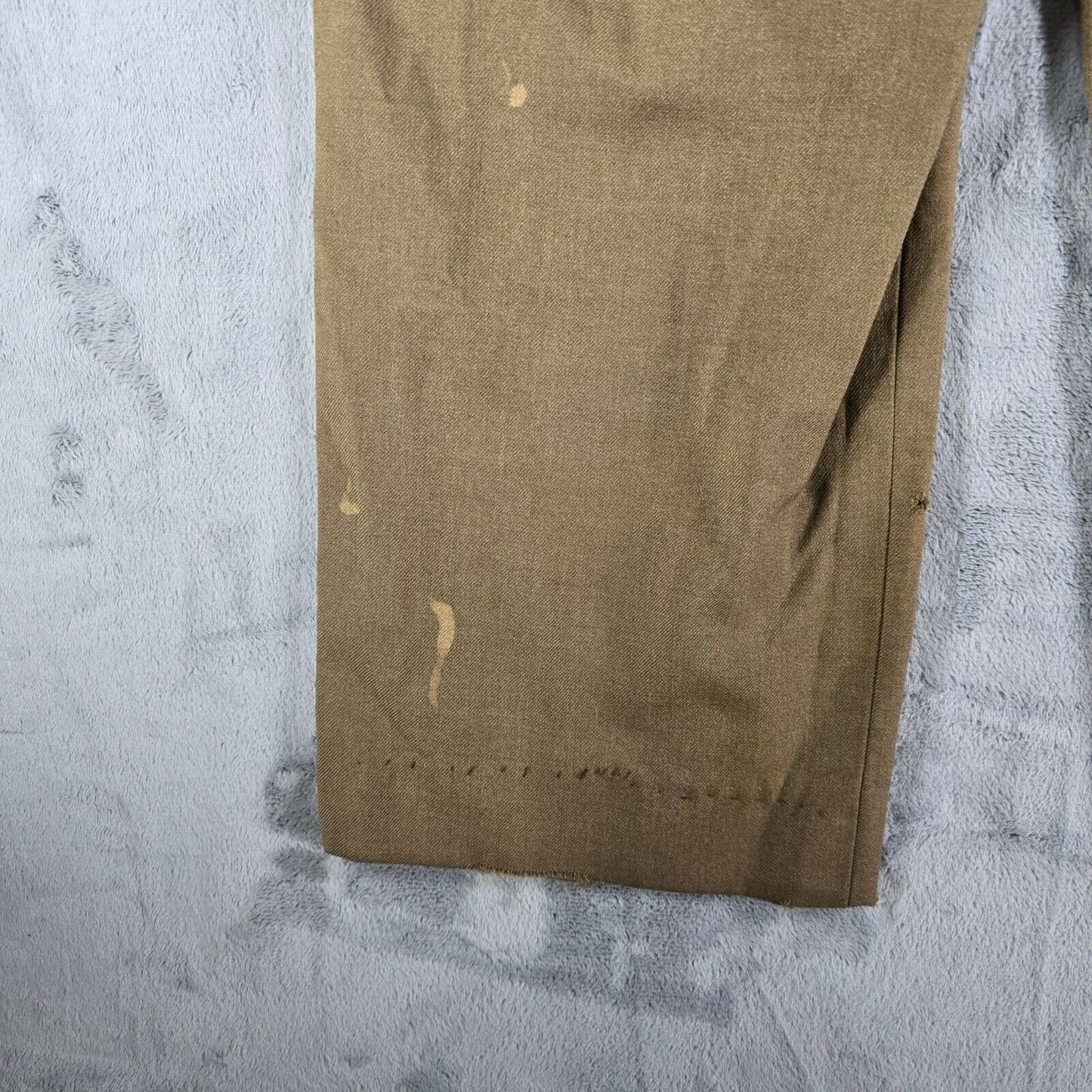 Distressed/Thrashed Vintage Early 1950s Green Button-Fly Work Trousers (32x27)