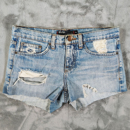 BDG Made in USA Women's Boyfriend DIY Cutoff Blue Denim Jean Shorts (Size 2)