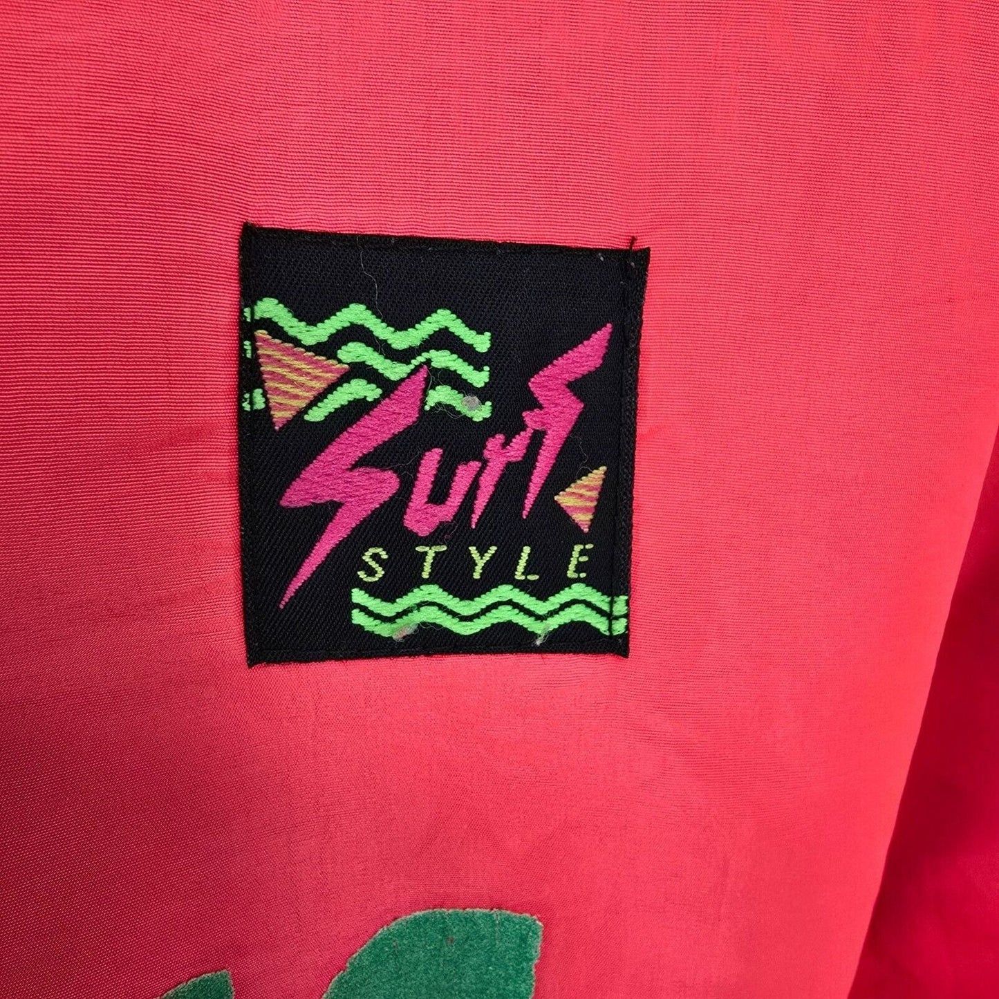 Vintage 1990s Surf Style Interplanetary Body Gear Neon Punk Pullover Jacket (OS)