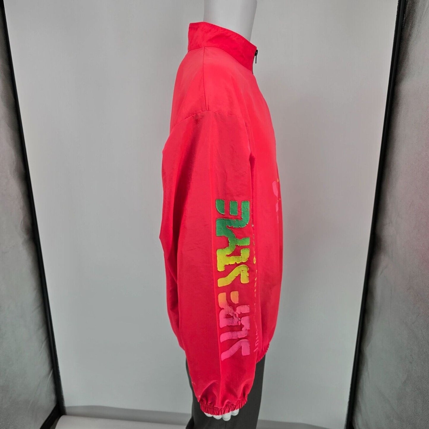 Vintage 1990s Surf Style Interplanetary Body Gear Neon Punk Pullover Jacket (OS)