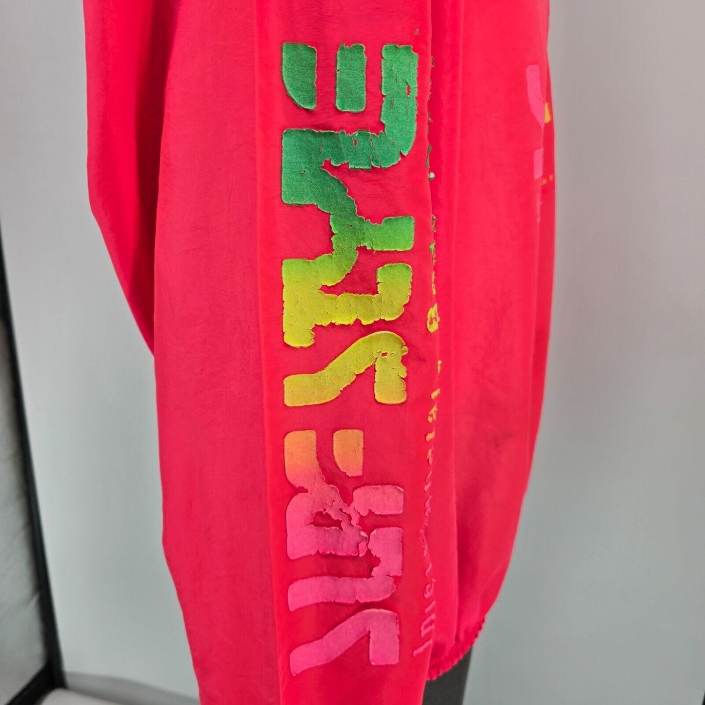 Vintage 1990s Surf Style Interplanetary Body Gear Neon Punk Pullover Jacket (OS)