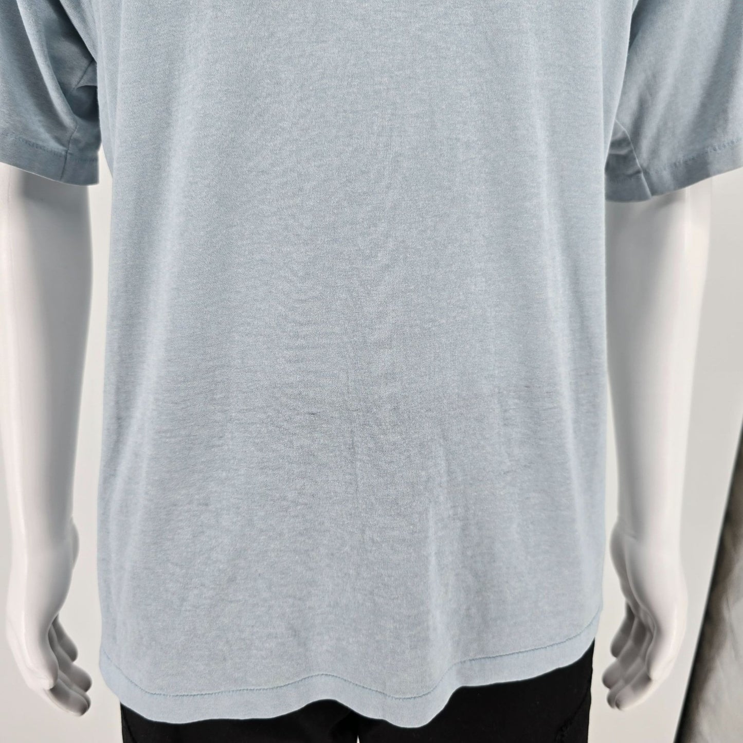 Vintage Late 1980s Heather Light Blue Single Stitch Blank T-Shirt (XL)