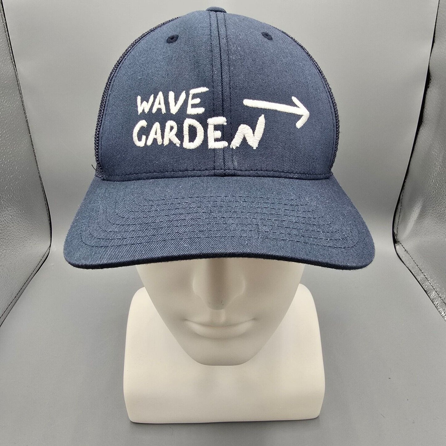 Wave Garden Navy Blue Trucker The Classics Yupoong  Snapback Trucker Hat *Fair