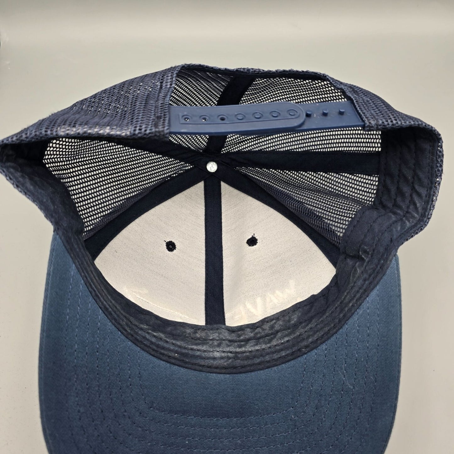 Wave Garden Navy Blue Trucker The Classics Yupoong  Snapback Trucker Hat *Fair