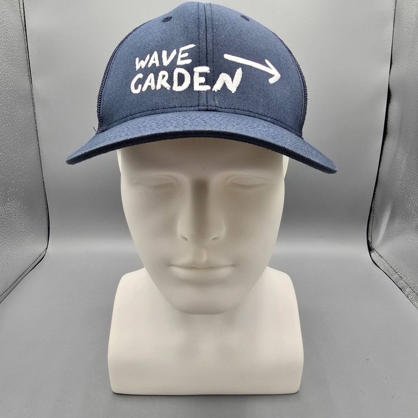 Wave Garden Navy Blue Trucker The Classics Yupoong  Snapback Trucker Hat *Fair