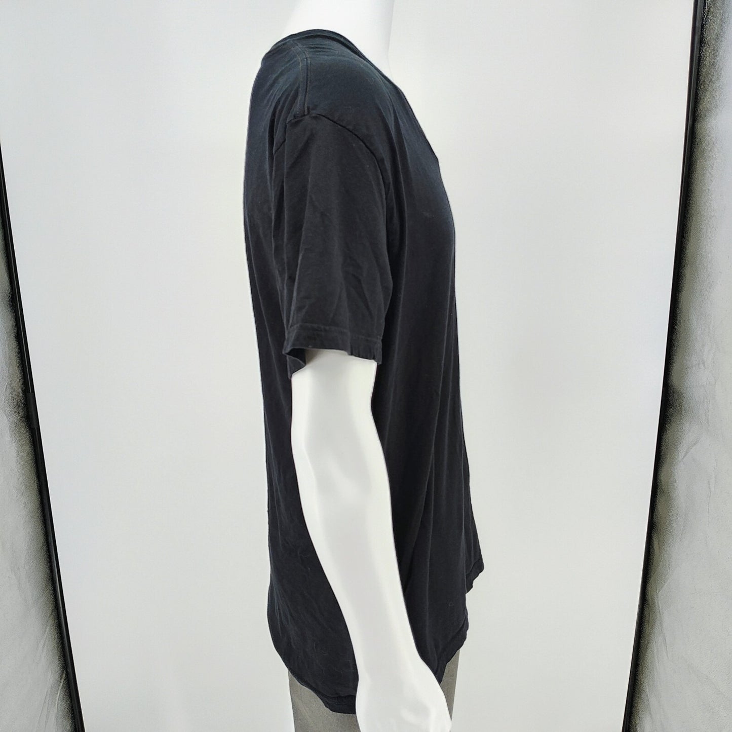 Polo Ralph Lauren Classic Fit Black V-Neck T-Shirt with Orange Hem Pony Logo (XL)