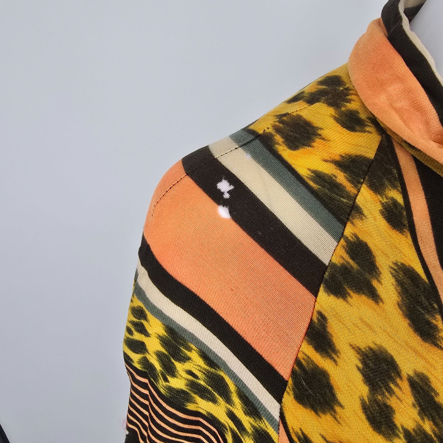 Vintage 1970s Dela-Ann Creation Loungewear Leopard/Zebra Print Dress (M) *Flaws