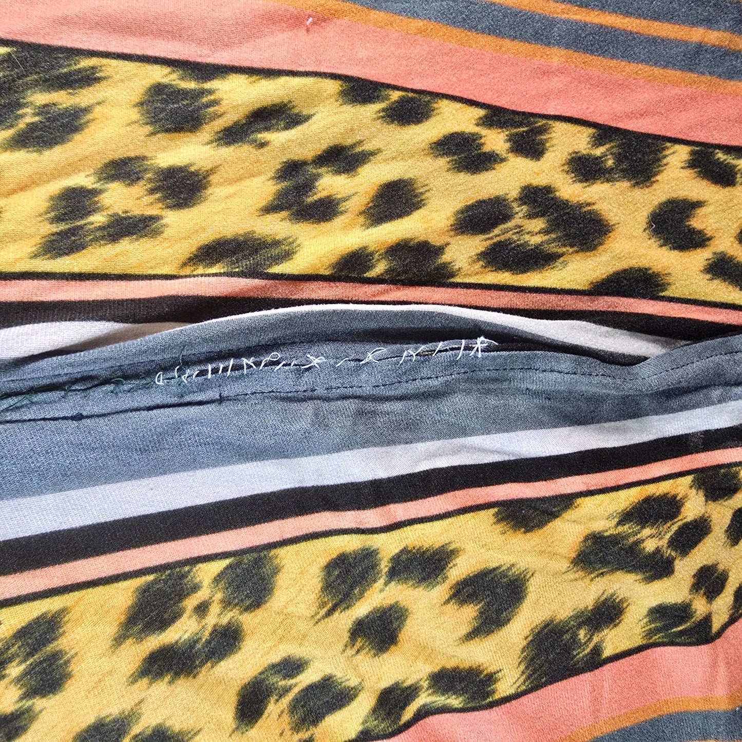 Vintage 1970s Dela-Ann Creation Loungewear Leopard/Zebra Print Dress (M) *Flaws