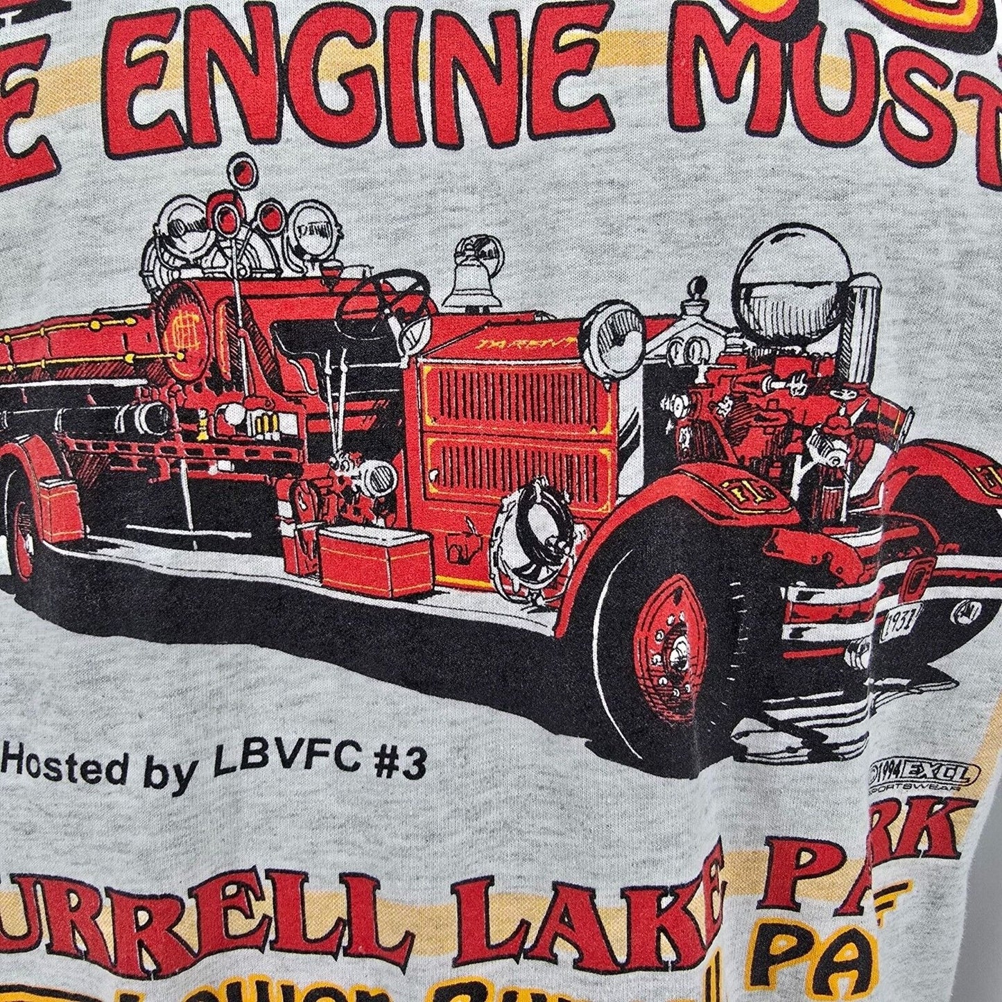 Vintage 1994 Lower Burrell, PA Annual Antique Fire Engine Muster T-Shirt (M/L)
