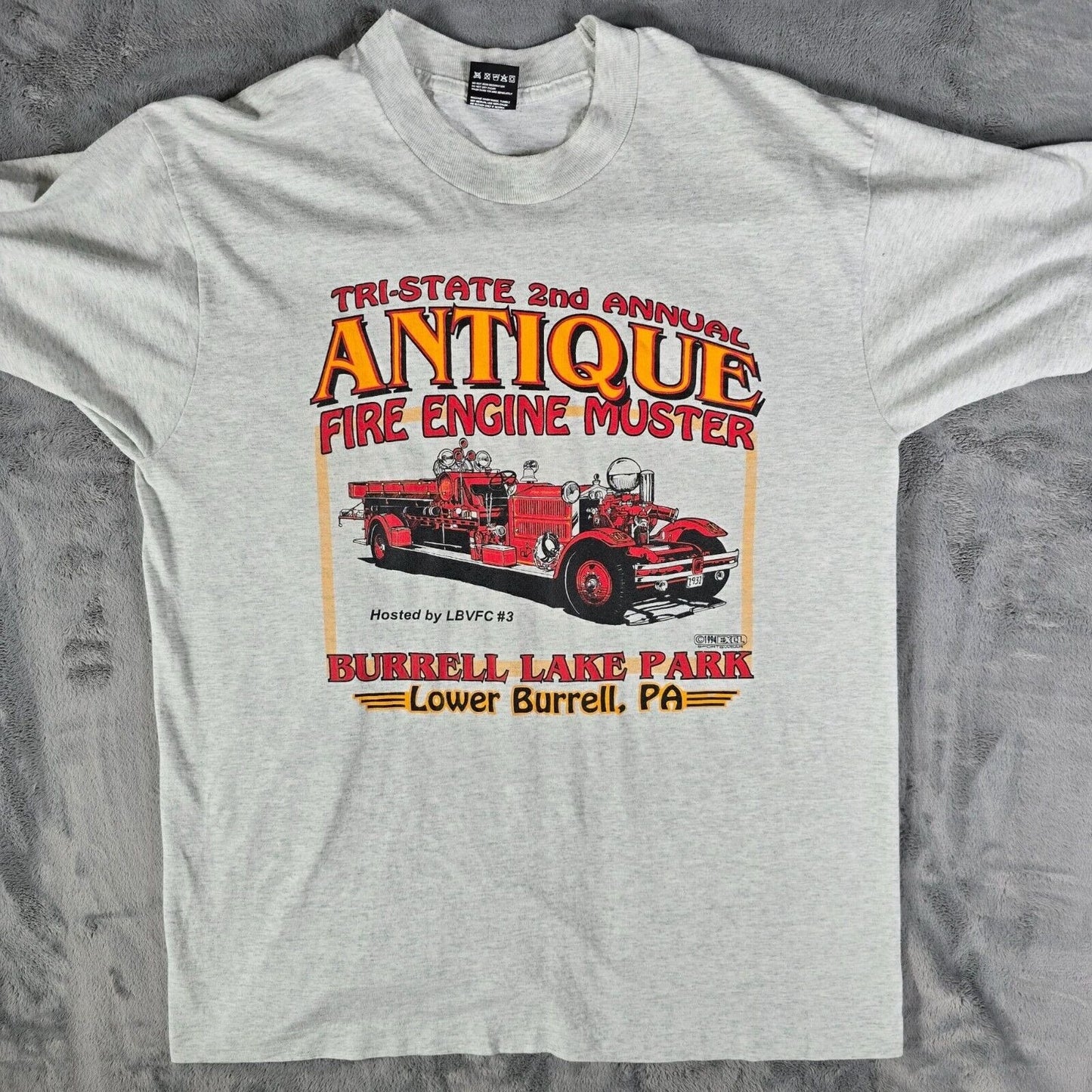 Vintage 1994 Lower Burrell, PA Annual Antique Fire Engine Muster T-Shirt (M/L)