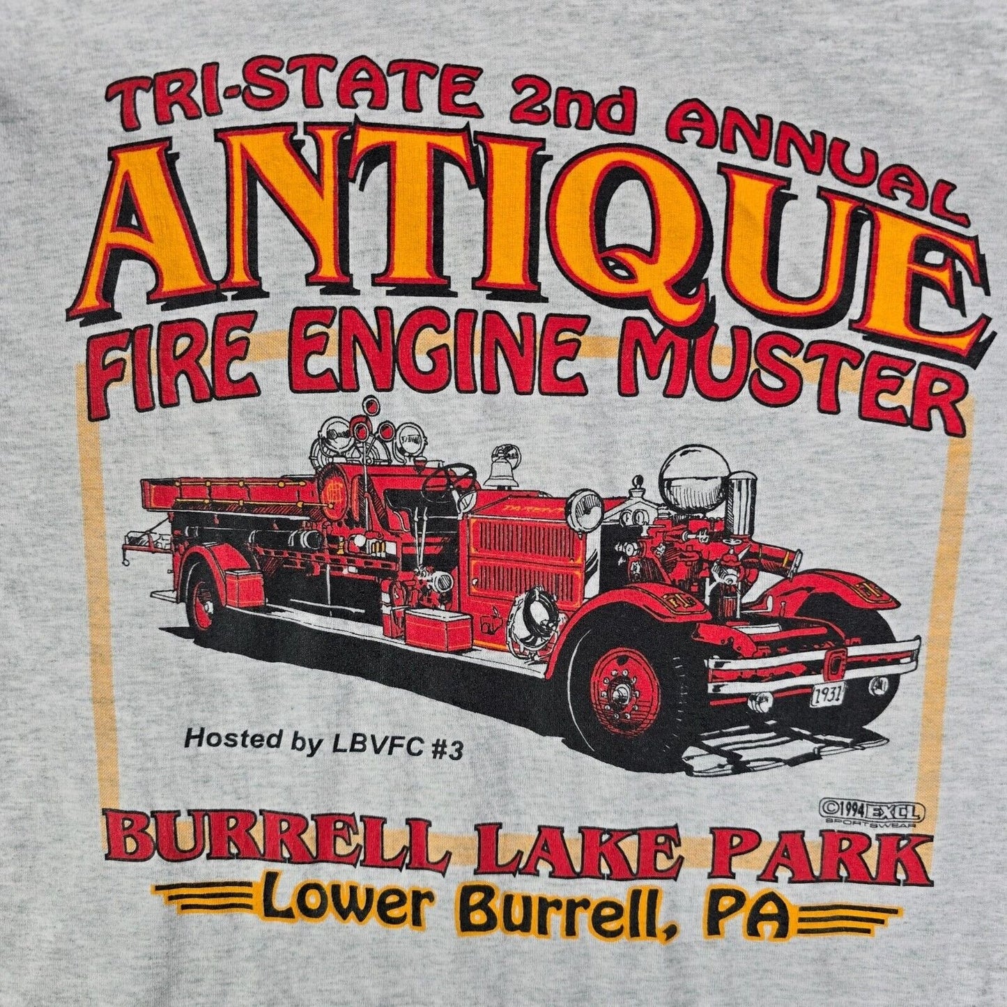 Vintage 1994 Lower Burrell, PA Annual Antique Fire Engine Muster T-Shirt (M/L)