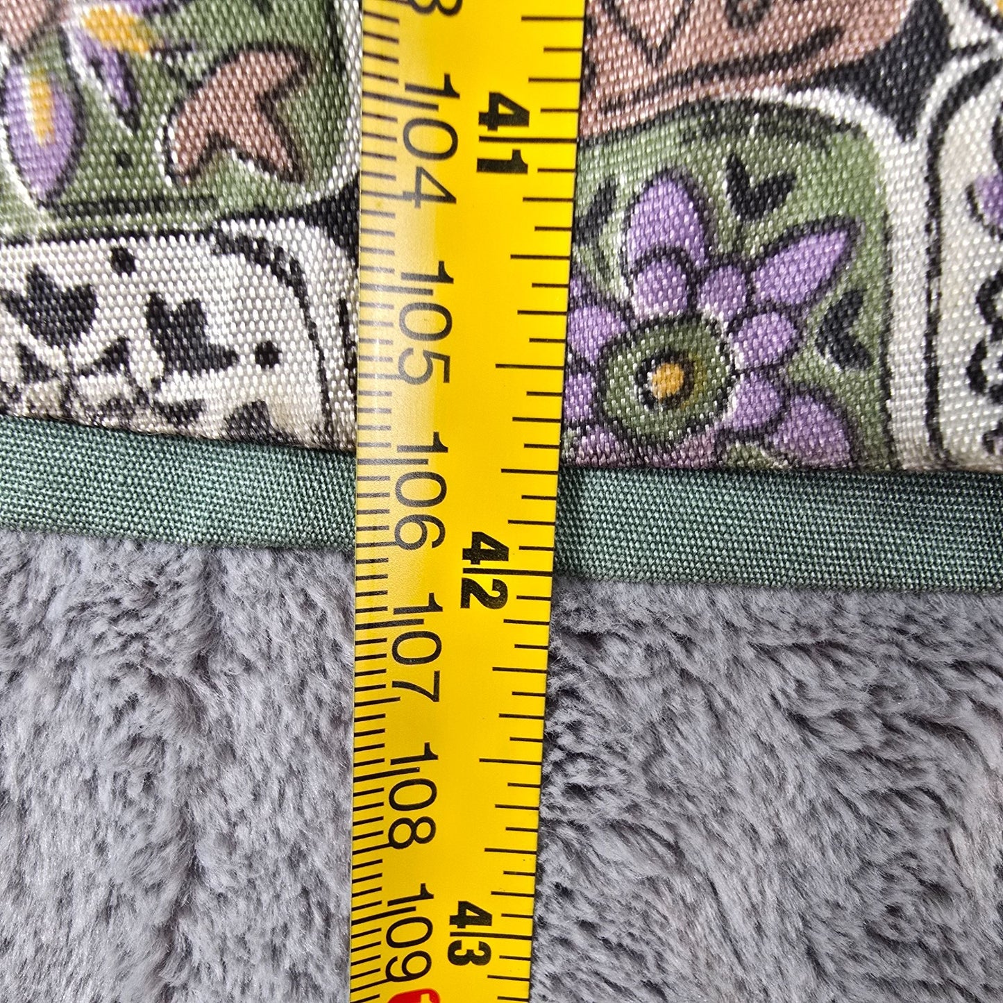 Vintage 1960s Mosaic Tile Print/Sage Green Reversible Hooded Coat (Large)