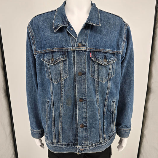 2024 Levi's A5782-0005 Wheeler Indigo Blue Relaxed Fit Trucker Denim Jacket (XL)