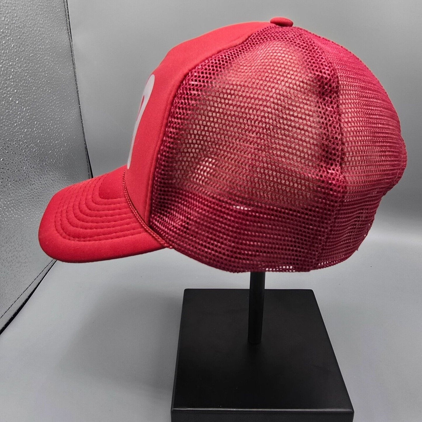 Vintage 1990s Distressed 929 Area Code Red Otto Snapback Mesh Back Trucker Hat