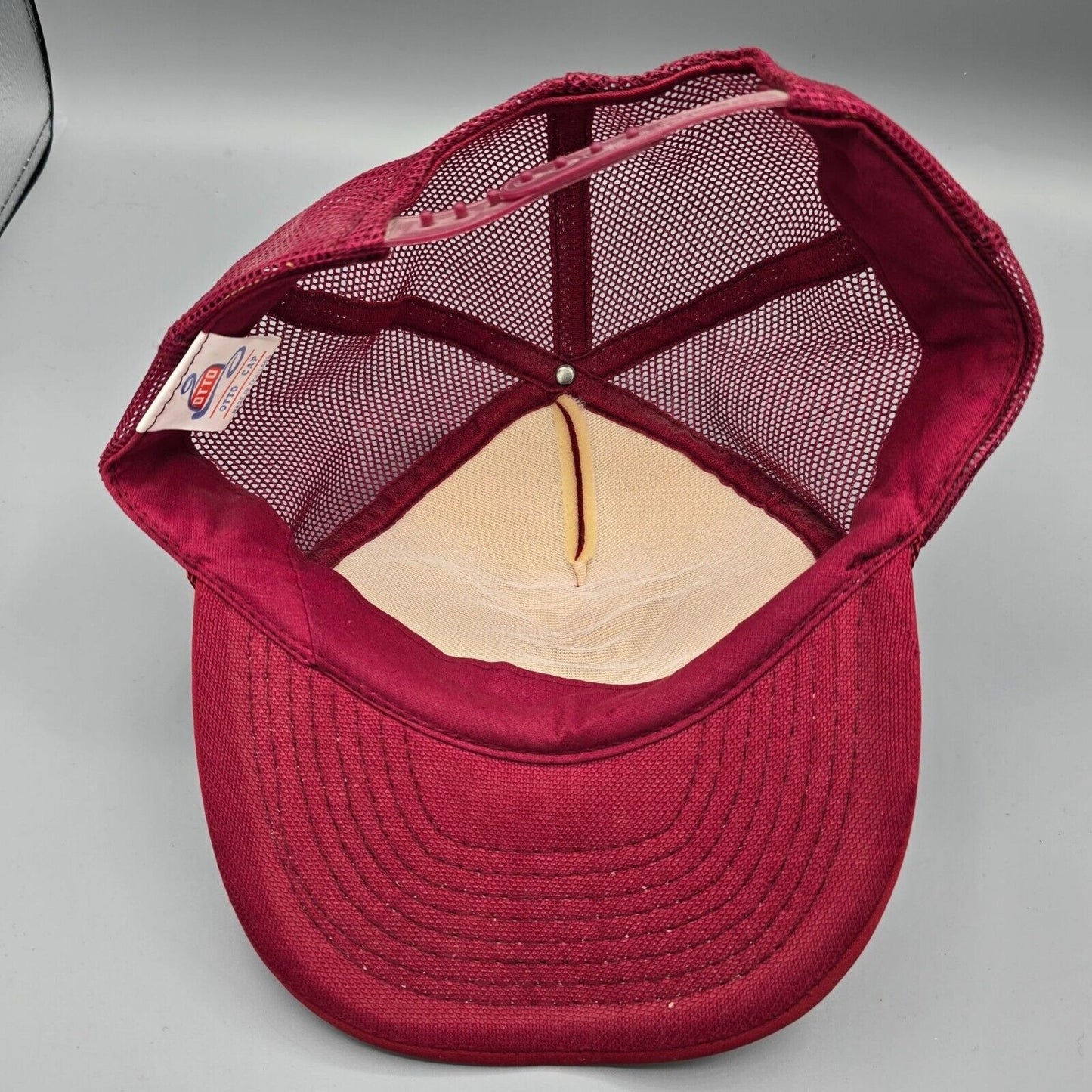 Vintage 1990s Distressed 929 Area Code Red Otto Snapback Mesh Back Trucker Hat