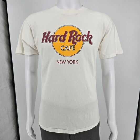 Vintage 1990s Hard Rock Cafe New York Made in USA White Souvenir T-Shirt (M)
