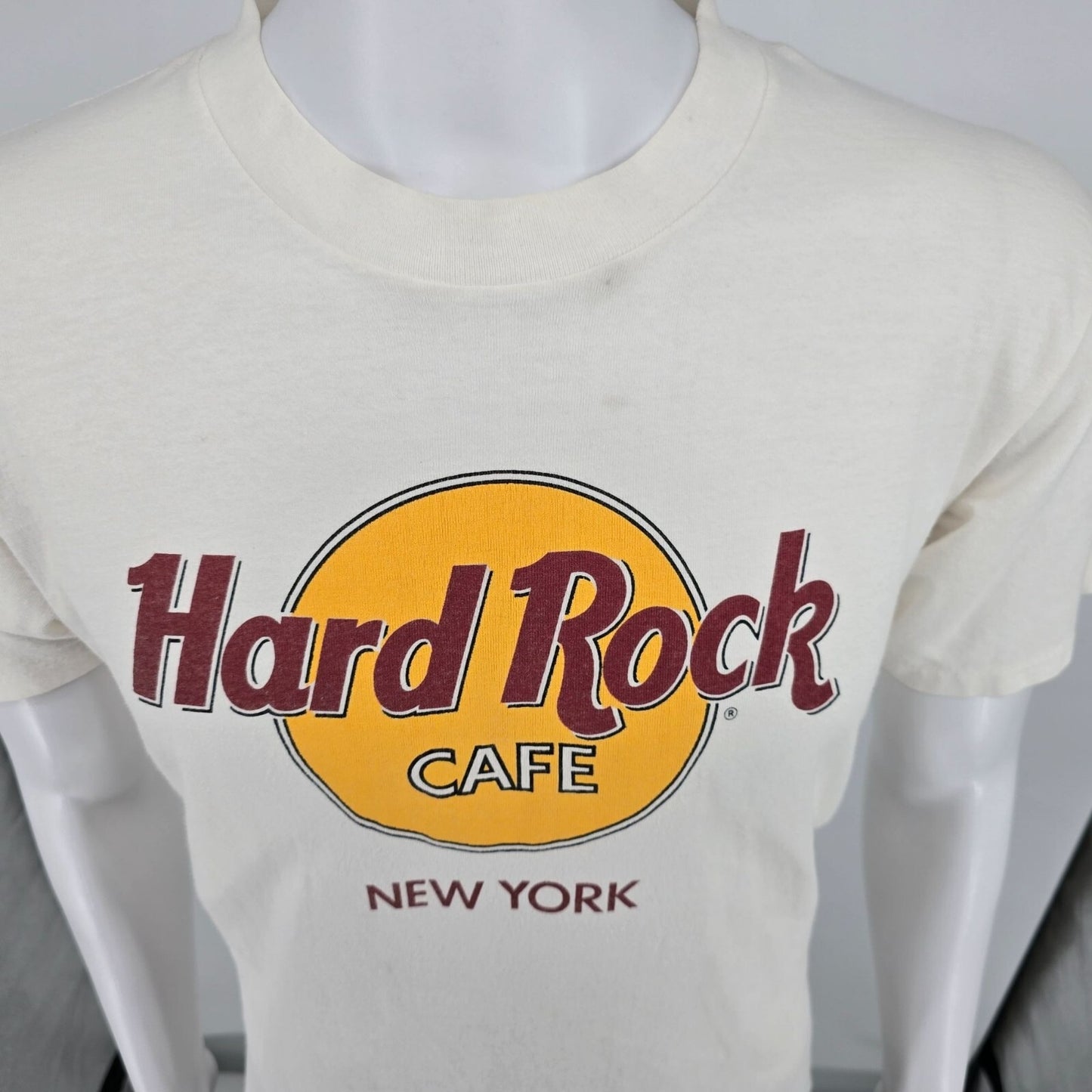 Vintage 1990s Hard Rock Cafe New York Made in USA White Souvenir T-Shirt (M)