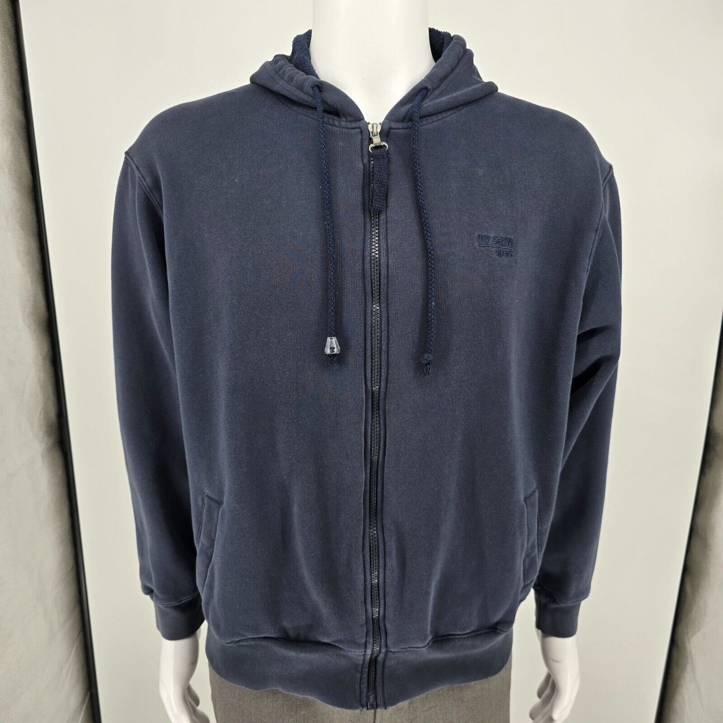 Vintage Y2K Goody's Ivy Crew Sport Full Zip Navy Blue Hooded Sweatshirt (M)