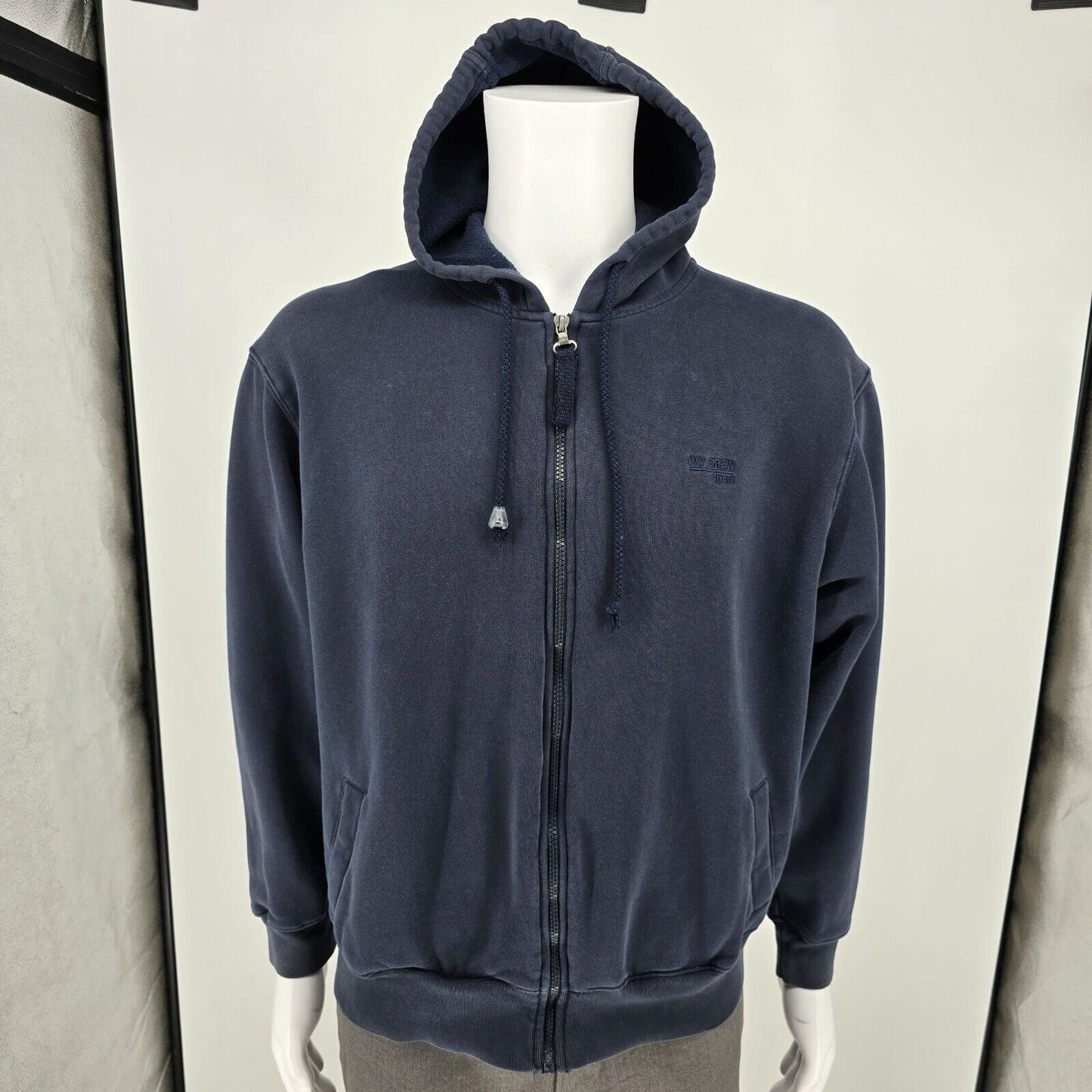 Vintage Y2K Goody's Ivy Crew Sport Full Zip Navy Blue Hooded Sweatshirt (M)