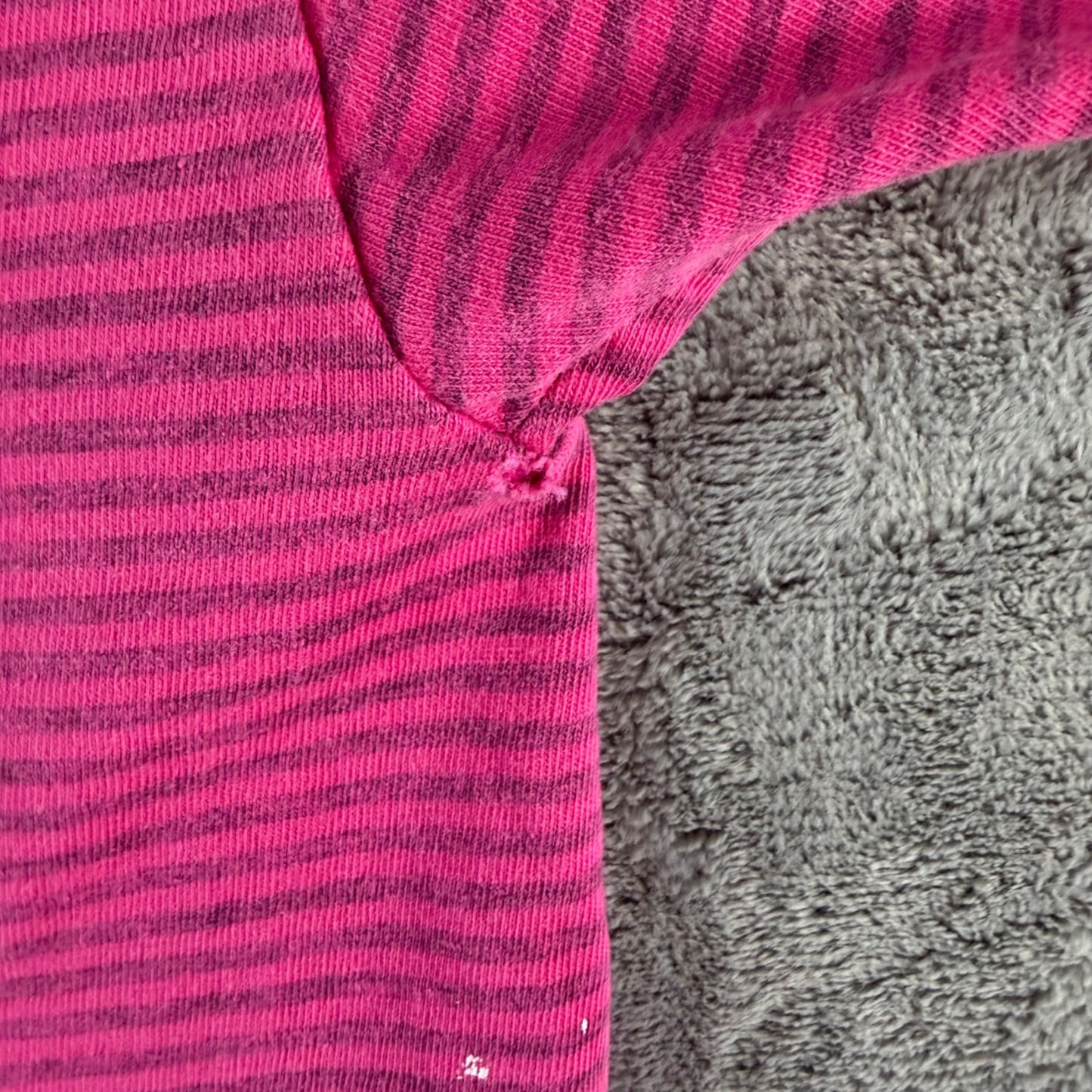 Vintage 1990s Towncraft "Oversized Polo" Pink Striped Pocket T-Shirt (M)