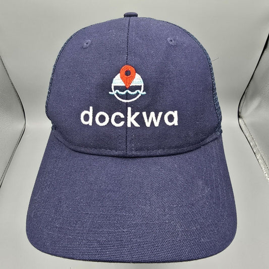 Dockwa Boating Embroidered Logo Navy Blue Canvas Mesh-back Carhartt Cap