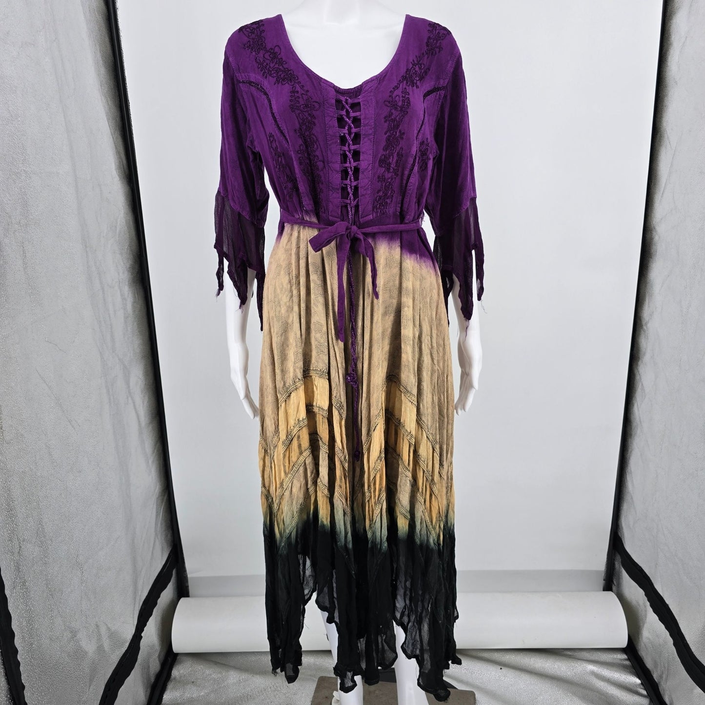 2010s Fashion Terminal Purple Ombre Corset Renaissance Festival Dress (OSFM)
