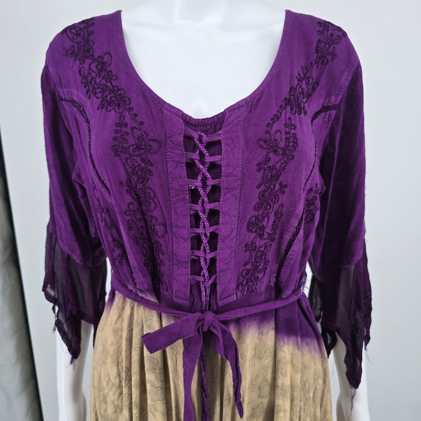 2010s Fashion Terminal Purple Ombre Corset Renaissance Festival Dress (OSFM)