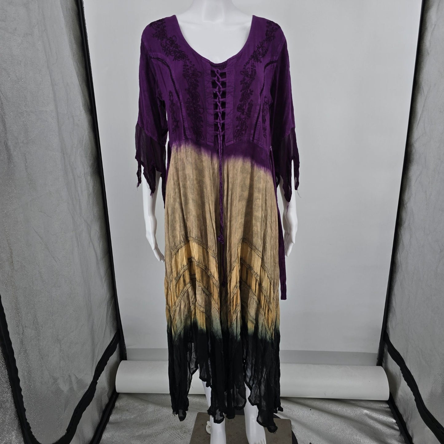2010s Fashion Terminal Purple Ombre Corset Renaissance Festival Dress (OSFM)