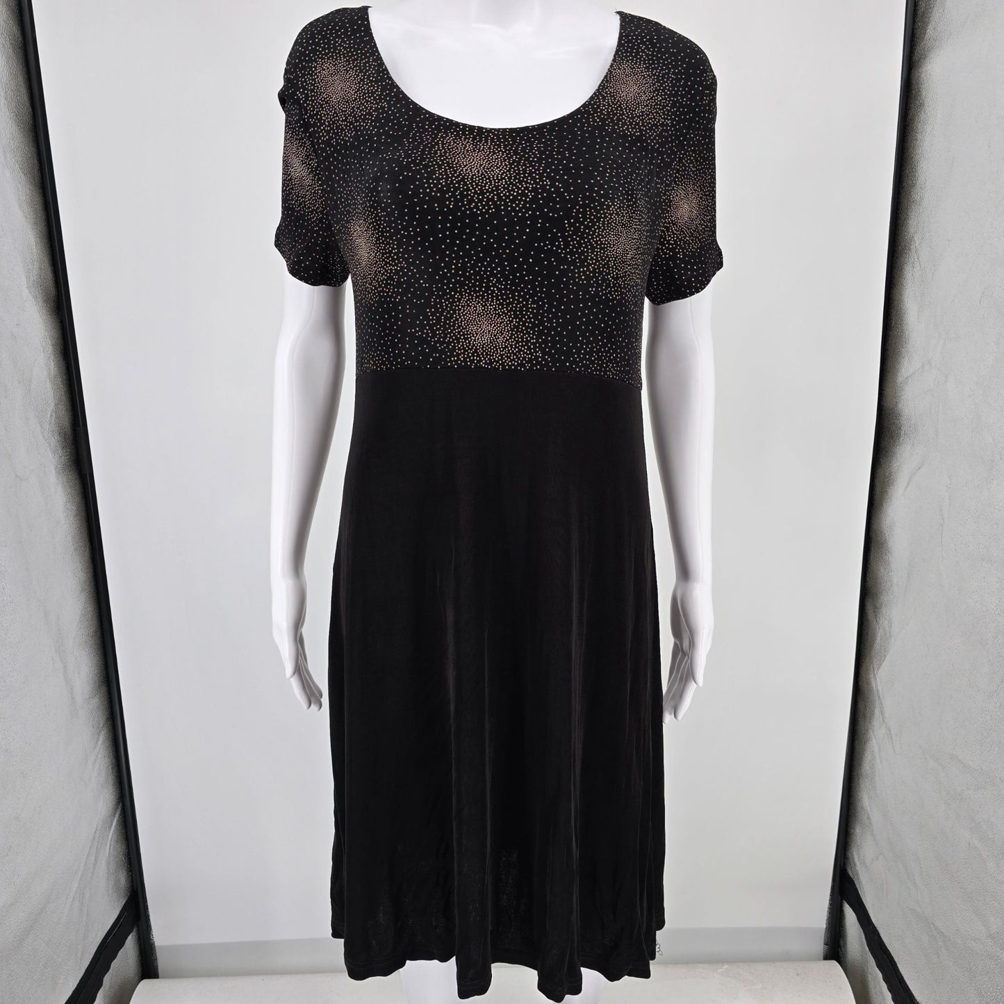 Vintage 1990s Ms Choice California Black Stretch Acetate Cocktail Dress (10/M)