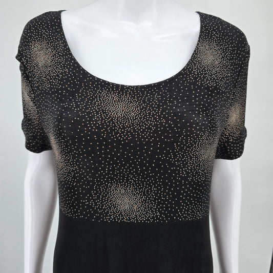 Vintage 1990s Ms Choice California Black Stretch Acetate Cocktail Dress (10/M)