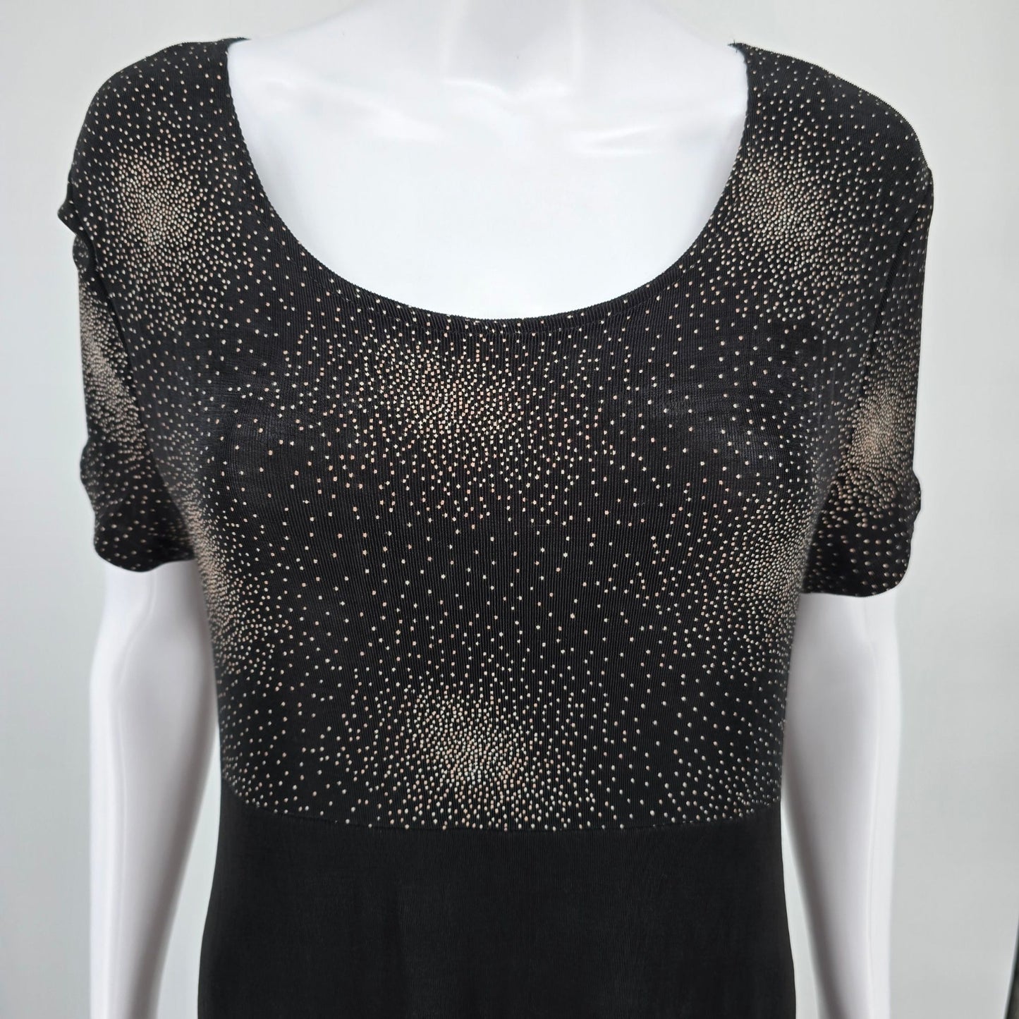 Vintage 1990s Ms Choice California Black Stretch Acetate Cocktail Dress (10/M)