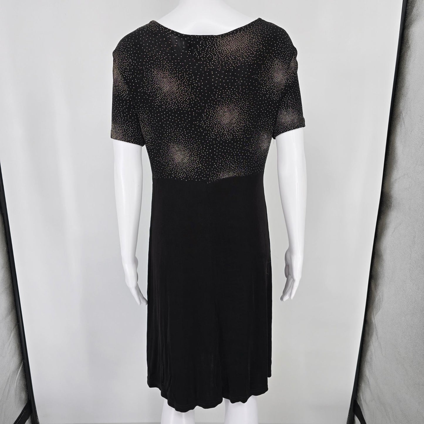 Vintage 1990s Ms Choice California Black Stretch Acetate Cocktail Dress (10/M)