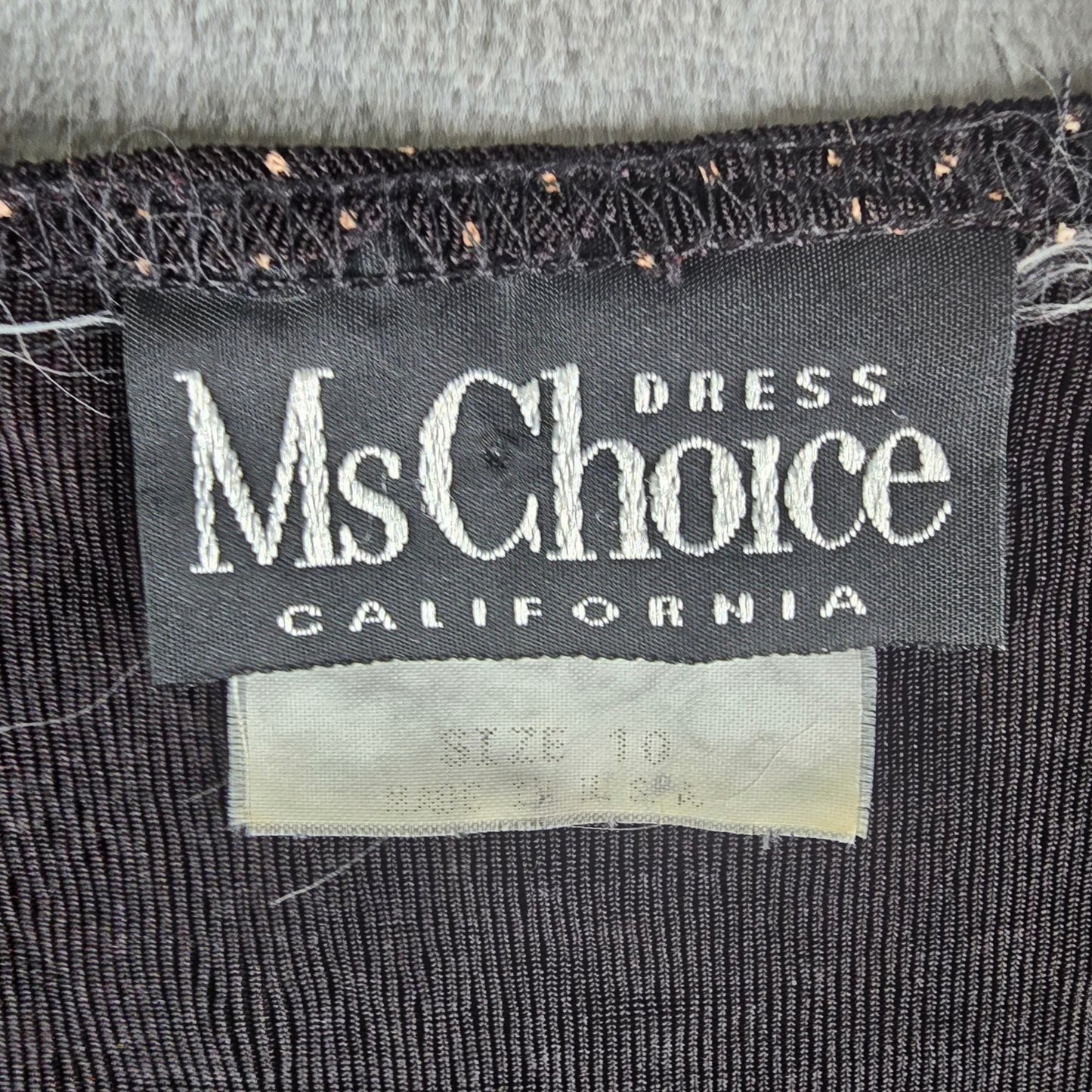 Vintage 1990s Ms Choice California Black Stretch Acetate Cocktail Dress (10/M)