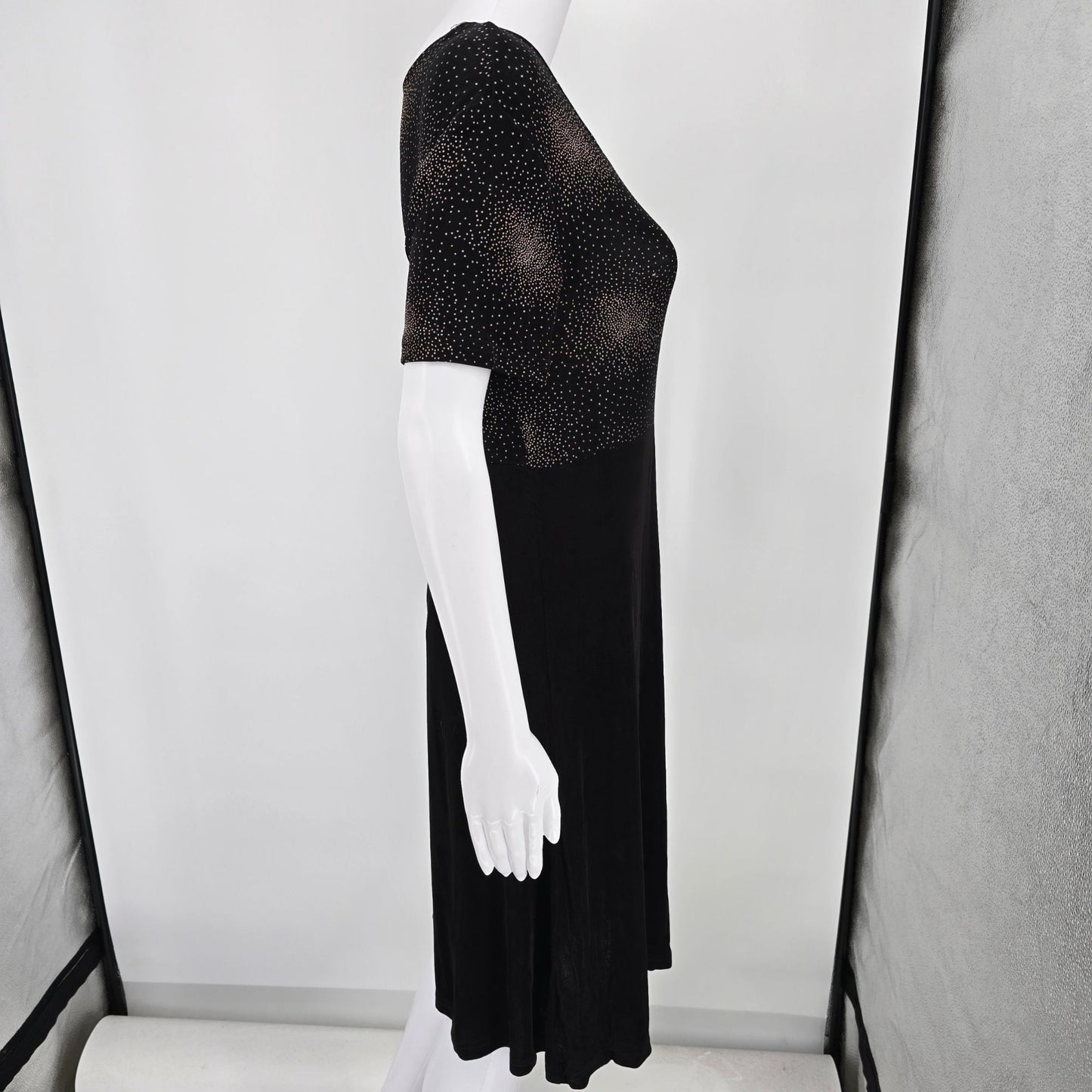 Vintage 1990s Ms Choice California Black Stretch Acetate Cocktail Dress (10/M)