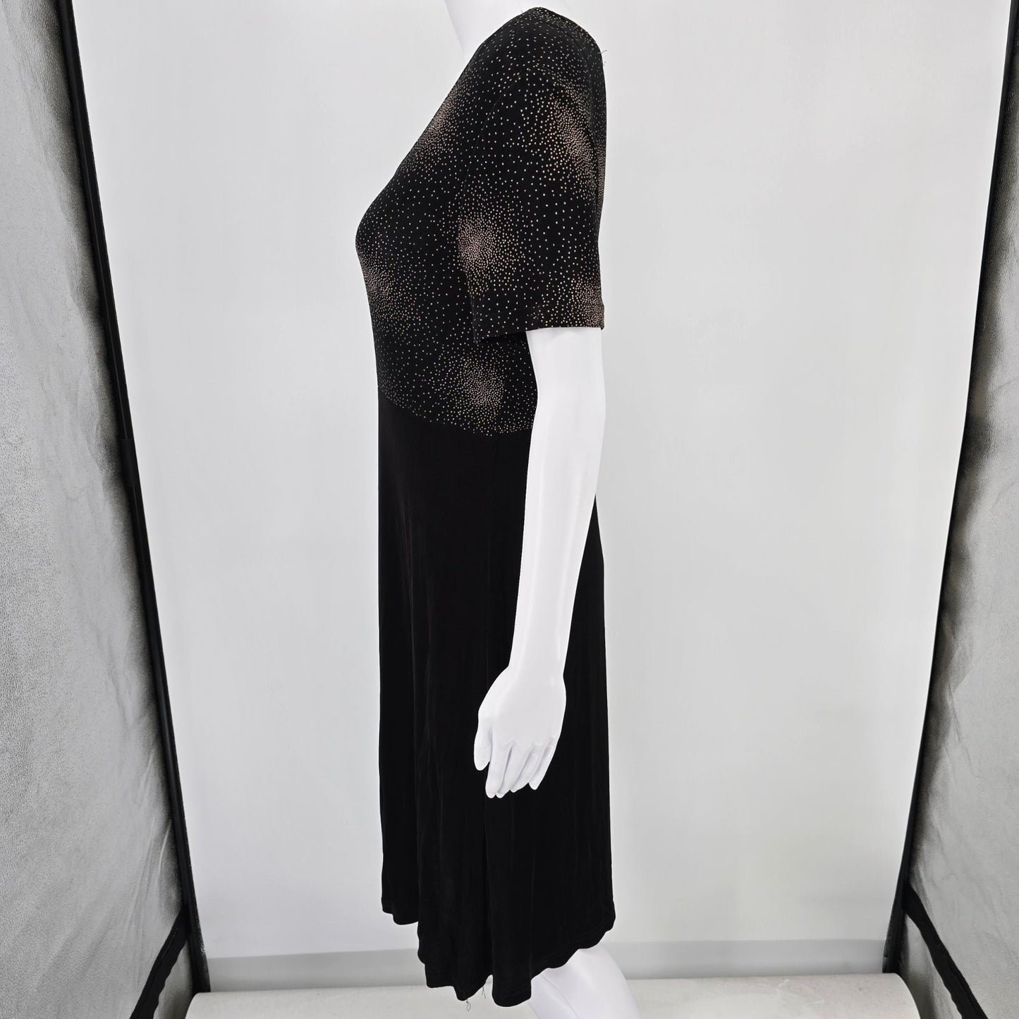 Vintage 1990s Ms Choice California Black Stretch Acetate Cocktail Dress (10/M)