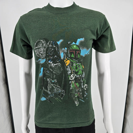 Vintage 1990s Star Wars Darth Vader Boba Fett Green Single Stitch T-Shirt (S/M)