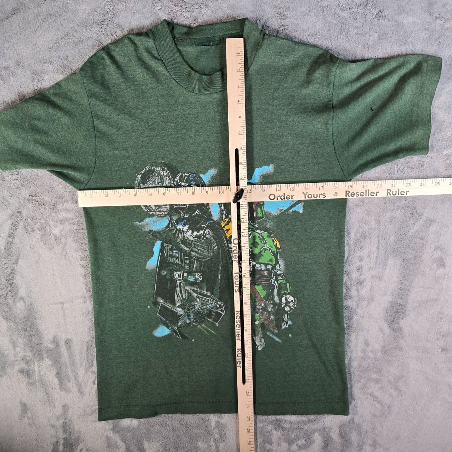 Vintage 1990s Star Wars Darth Vader Boba Fett Green Single Stitch T-Shirt (S/M)