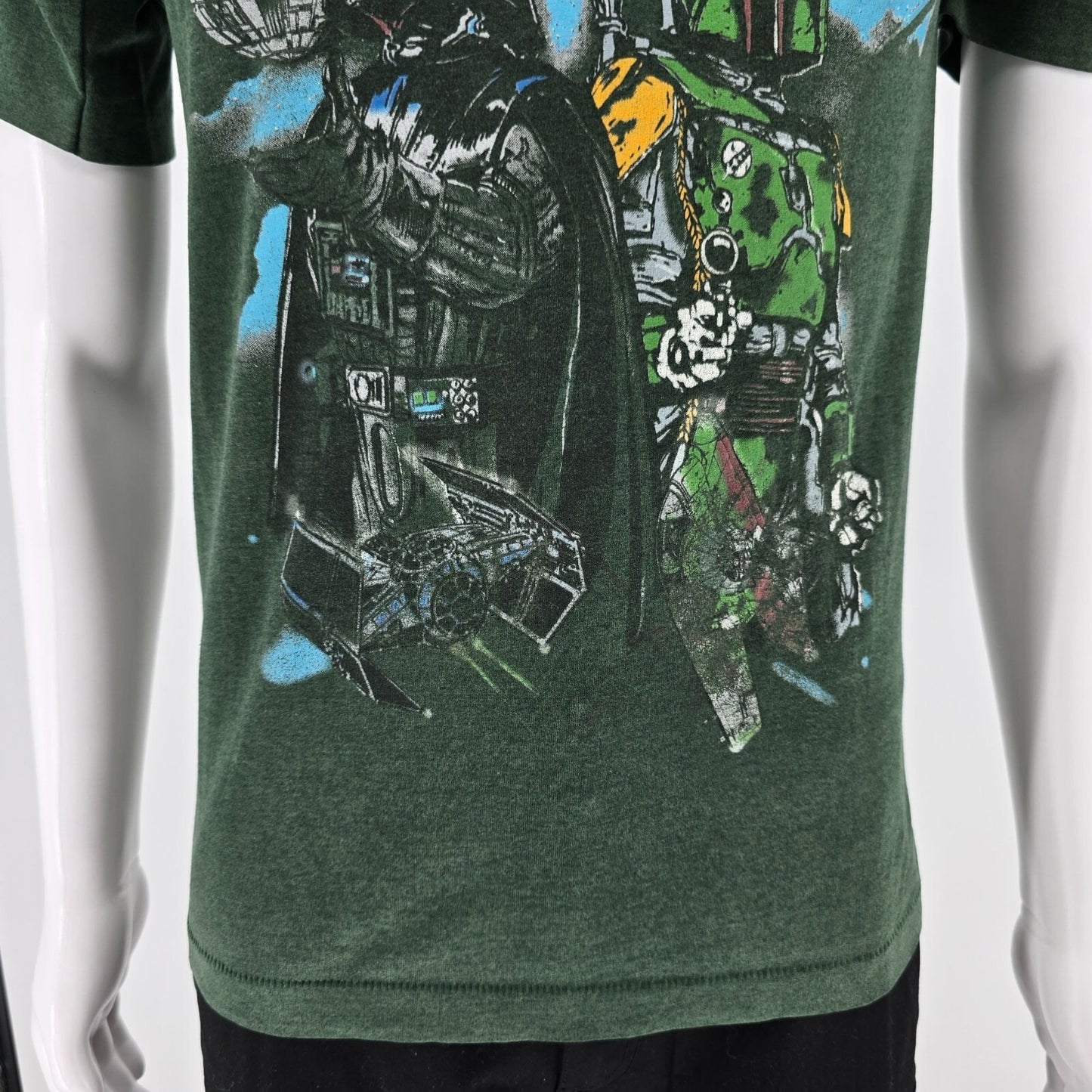 Vintage 1990s Star Wars Darth Vader Boba Fett Green Single Stitch T-Shirt (S/M)