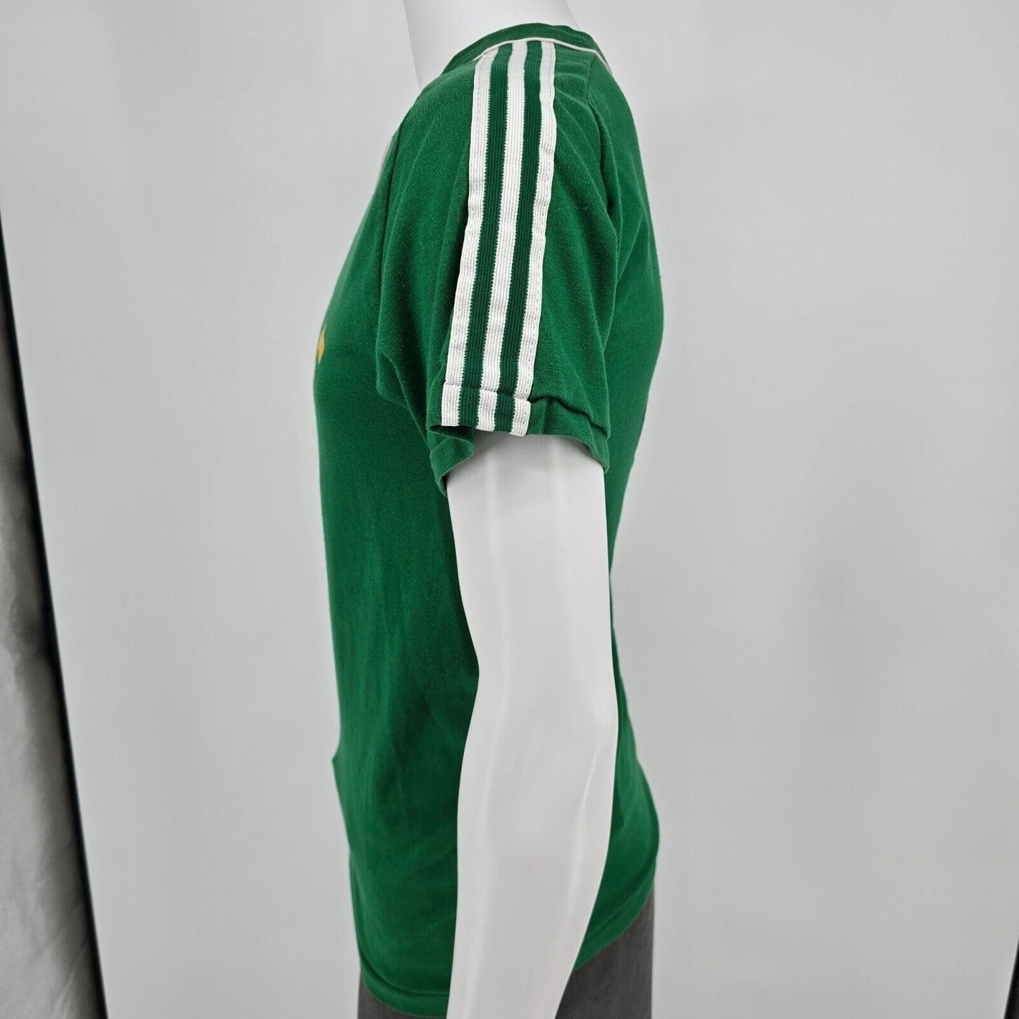 Vintage 1970s Russell Athletic St. Jude Soccer #3 Green/Gold Jersey T-Shirt (S)
