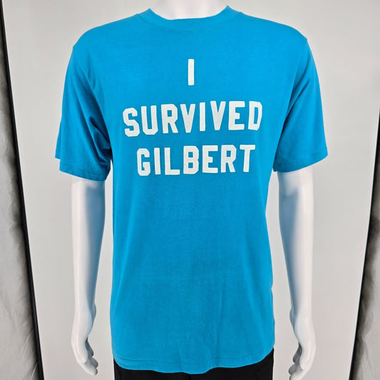Vintage 1980s Velva Sheen I Survived Gilbert "#5" 1988 Hurricane T-Shirt (M)