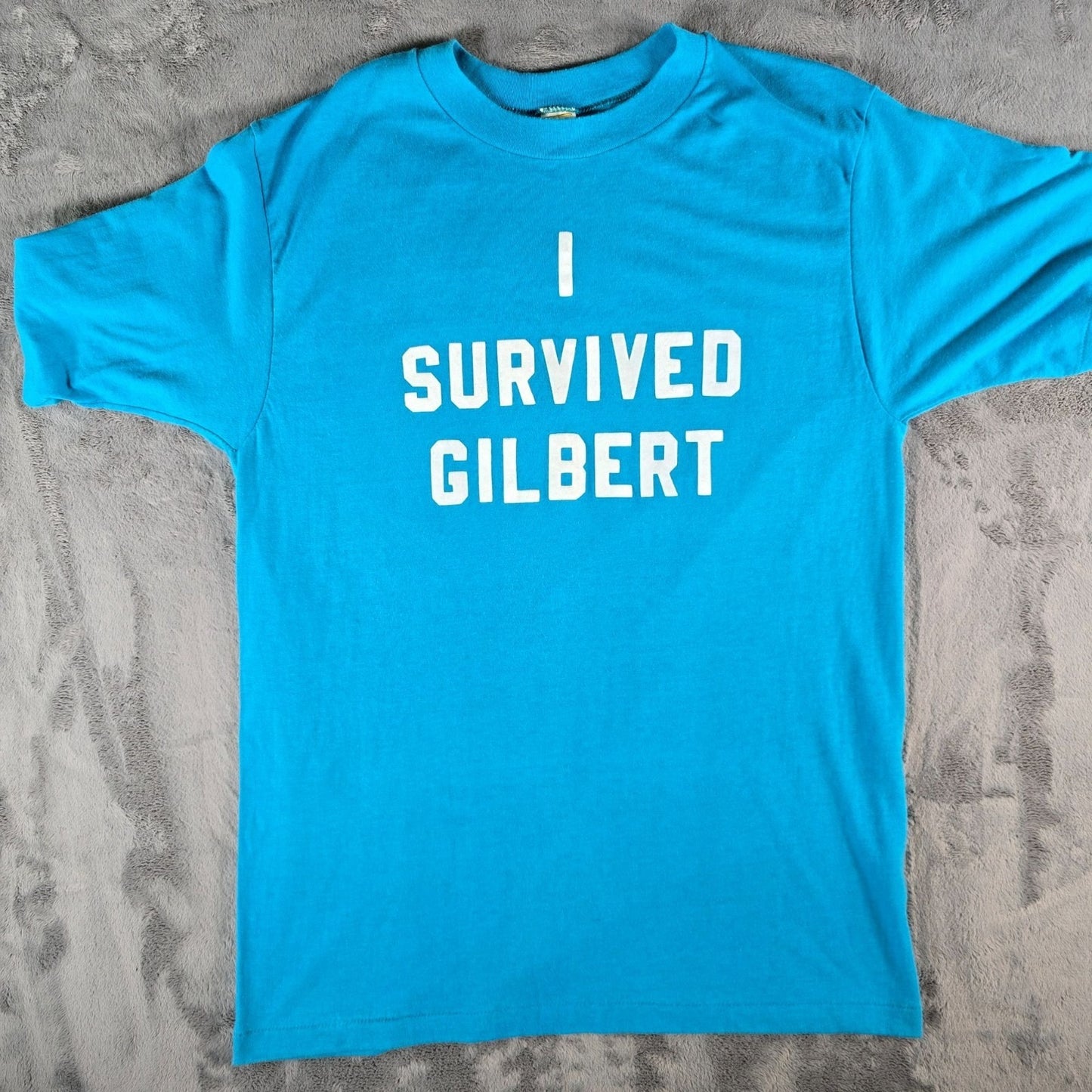 Vintage 1980s Velva Sheen I Survived Gilbert "#5" 1988 Hurricane T-Shirt (M)