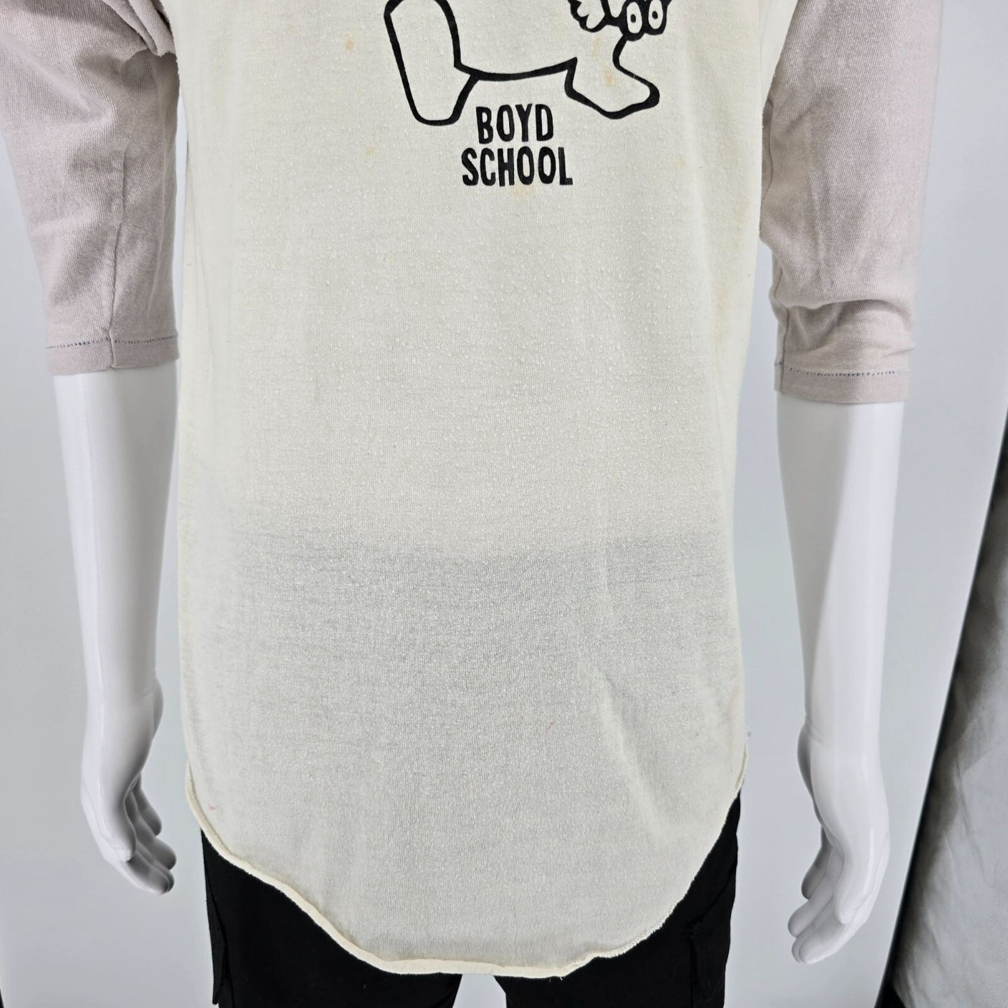 Vintage 1970s Russell Athletic Ziggy Boyd School "We're #1" Raglan T-Shirt (M)