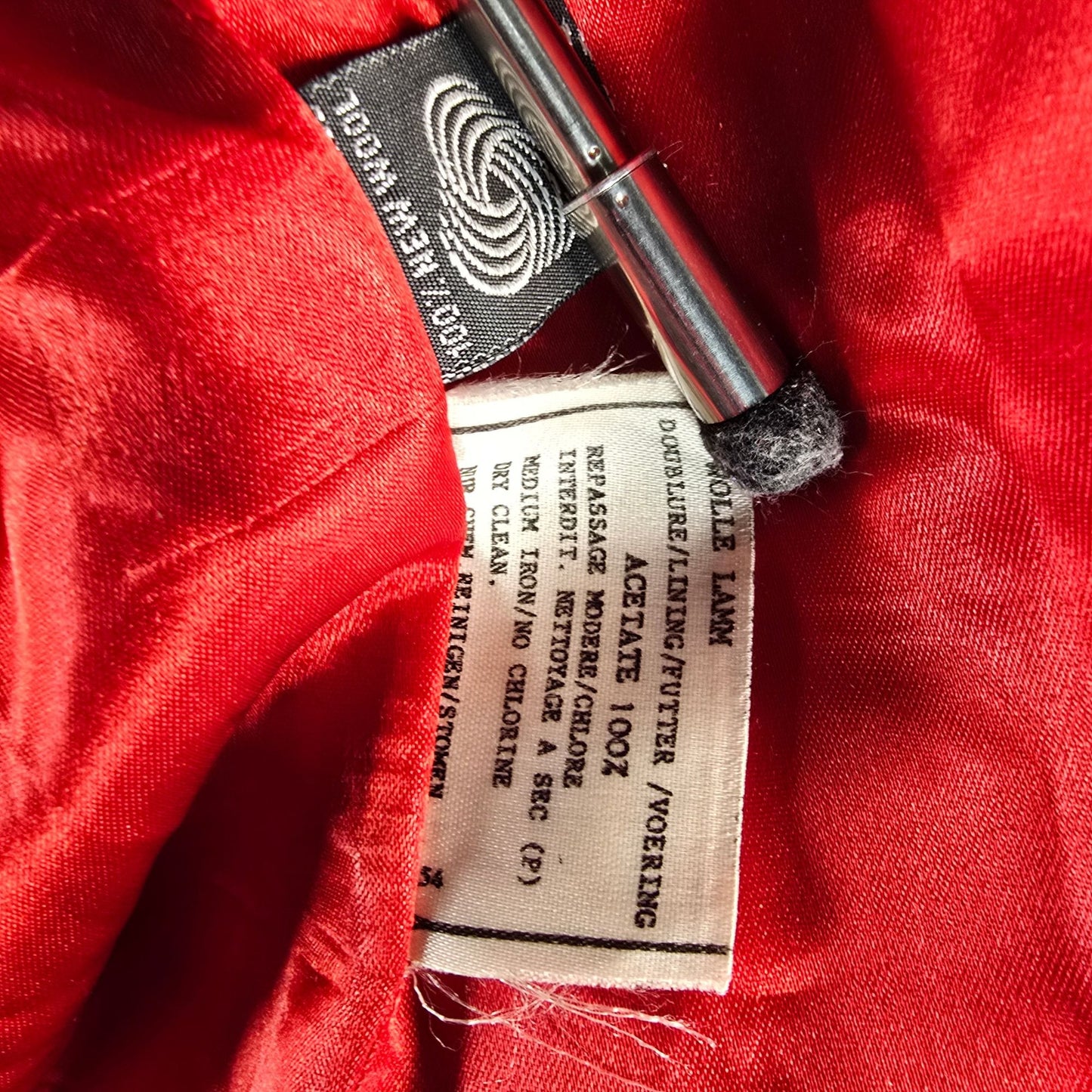 Vintage 1980s Electre Paris Made in France Red Lambs' Wool Coat (XL) *Fair
